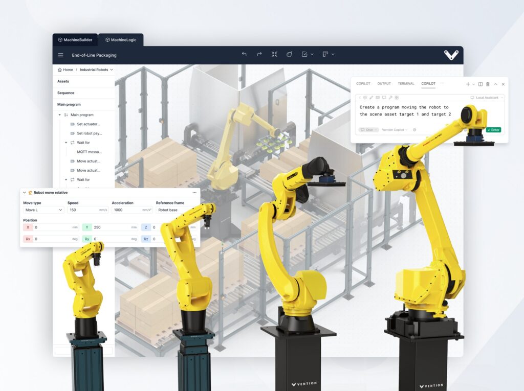 robótica brasil - Vention colabora con FANUC y Universal Robots en automatización definida por software